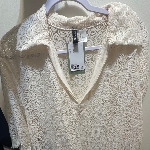 H&M Fringe Shirt Large - Picture 1 of 3